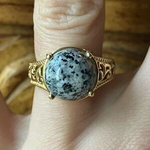 Natural Yooperlite Sterling Silver Ring Size 7